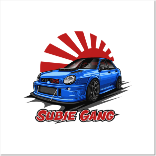 Subie Gang STi - Japan Edition (Blue) Posters and Art